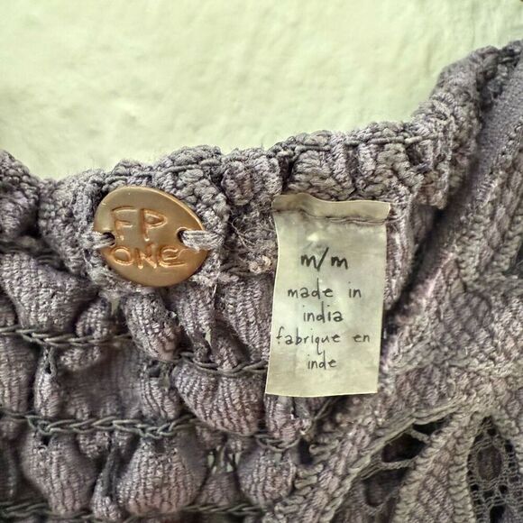 Free People L112316 Womens Dark Grey Adella Frilled Chemise Dress Size Medium - Picture 8 of 11